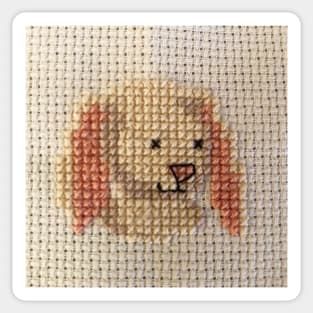 Bunny cross stitch Sticker